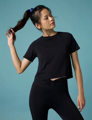 Breathe Cropped Tee-ONYX / S