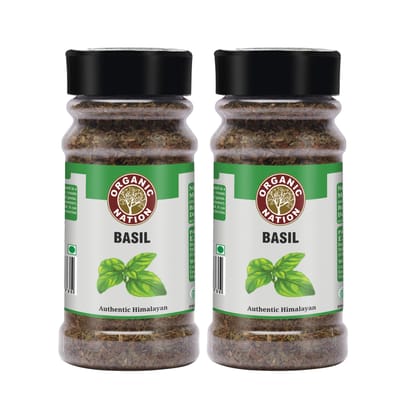 Organic Nation Basil Leaves 30g (pack of 2) | Premium Sun-Dried Basil for Italian, Thai & Continental Cooking