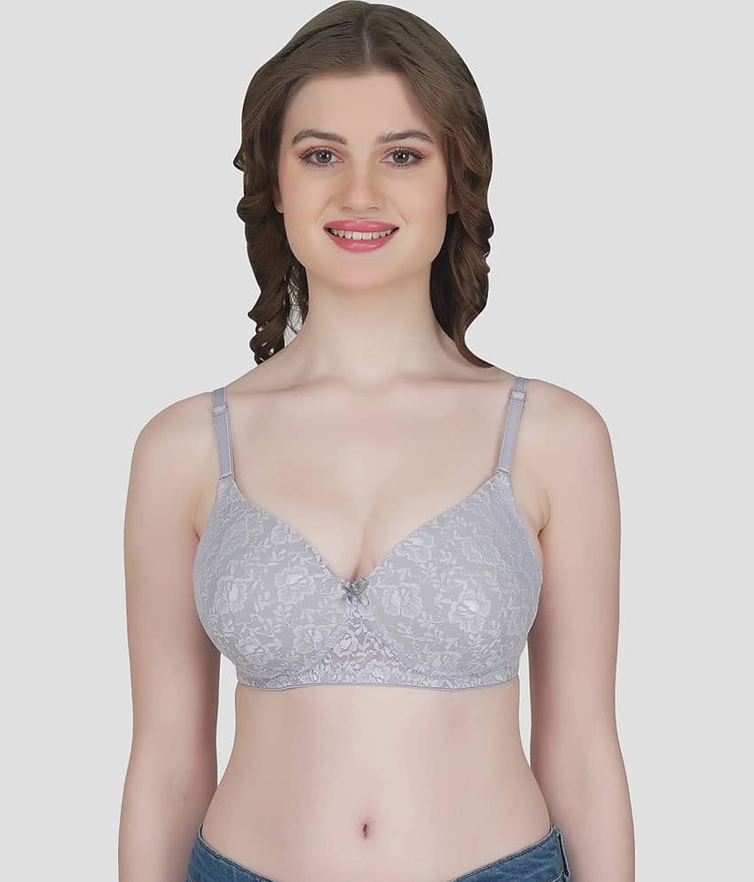 LACYLUXE Net Women's T-Shirt Bra ( Light Grey )