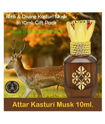 INDRA SUGANDH BHANDAR Attar For Men|Women Precious Kasturi Brown Musk Divine Fragrance Pure Perfume No Alcohol 24 Hours Long Lasting Fragrance 10ml Fancy Rollon Pack