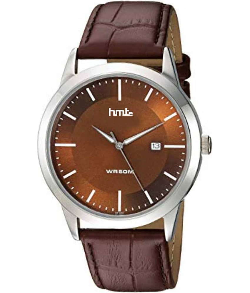 HMTe M-8612 Leather Analog Men's Watch
