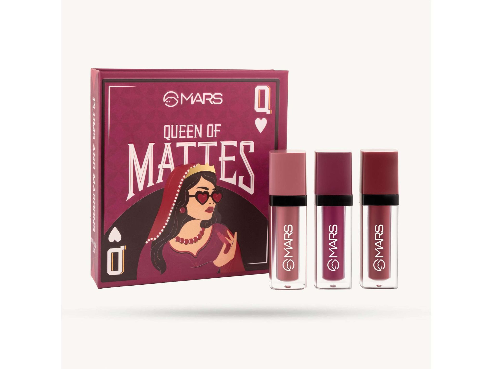 MARS Queen of Mattes Liquid Lipsticks Box Set of 3  - 13.5 ml - PLUMS & MAROONS