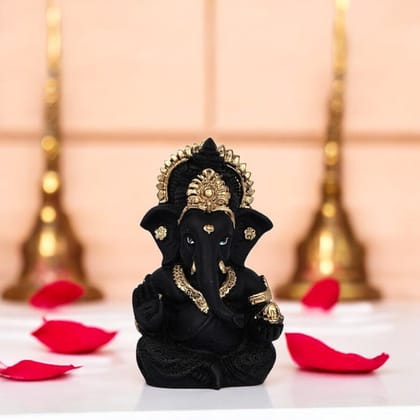 Decorative Lord Ganesha ShowpieceBlack and Golden