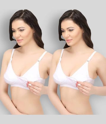 Elina White Cotton Bra