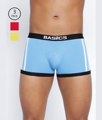 BASIICS By La Intimo Pack of 3 Cotton Blend Trunks For Men's ( Multi )