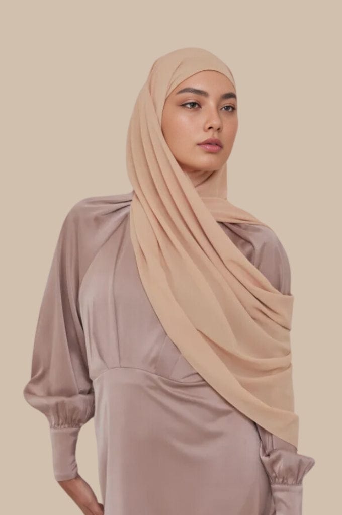 Premium Chiffon Hijab - Ivory Nude-Ivory Nude