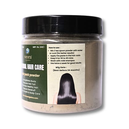 Veora Organics Natural Hair Care Powder | 24 Ayurvedic Herbs Pack with Amla, Reetha, Shikakai, Brahmi & Bhringraj | Herbal Hair Mask for Hair Growth, Hair Fall Control & Anti-Dandruff | Chemical-Free Scalp Care | 200g