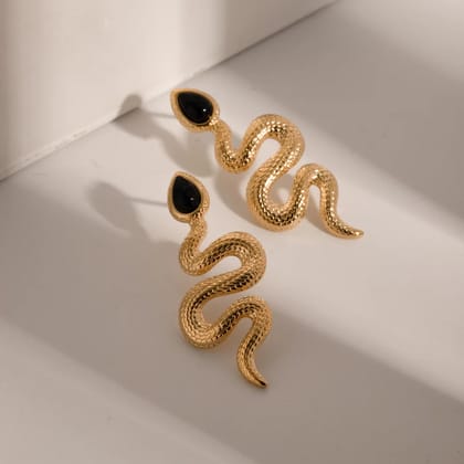 Snake earrings-Earring / Stainless Steel