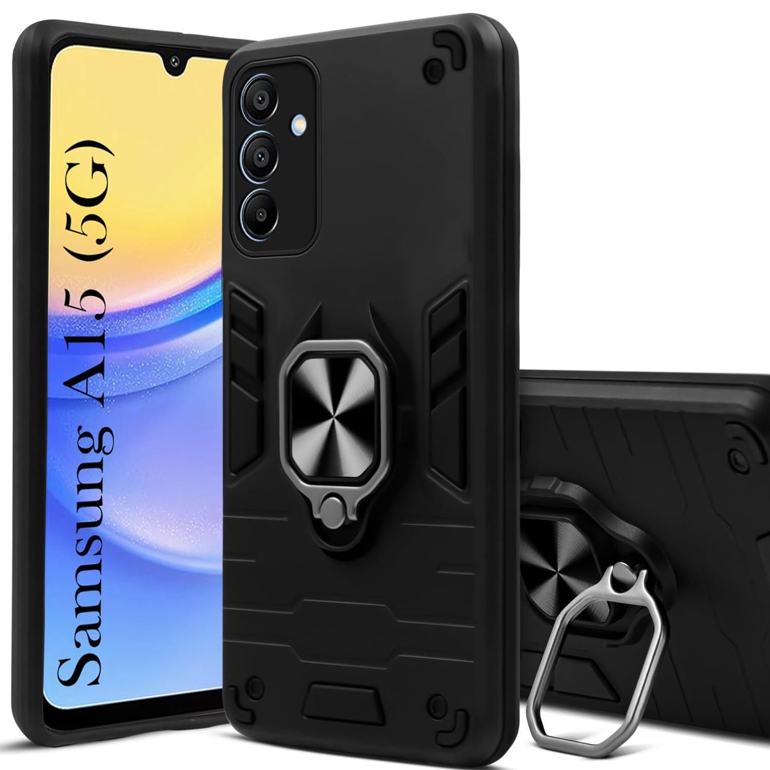 Mobile Cover for Samsung Galaxy A15 5G Armor Shockproof Back Case (Hybrid PC + TPU) with Kickstand