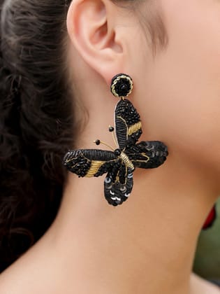 Black Butterfly Earrings