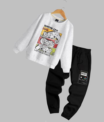 CODEZ Pack of 1 Boys Fleece Sweatshirt & Trackpant Set ( Multicolor )
