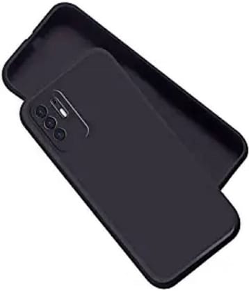 ZAMN - Black Silicon Plain Cases Compatible For Oppo F19 Pro Plus 5G ( Pack of 1 )