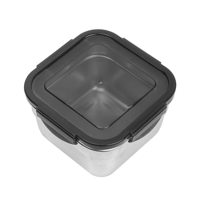 Femora High Steel Square Container Airtight Leakproof Unbreakable Storage Container/Lunch Box - 750 ml/gm - Set of 2