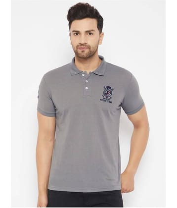 The Million Club Pack of 1 Cotton Blend Regular Fit Solid Half Sleeves Men's Polo T Shirt ( Grey )