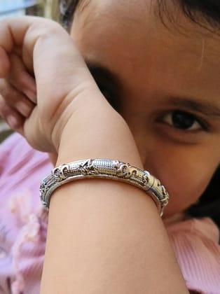 Openable German Silver 3 to 6 Years Kids Bangles Set | Sarichka Fashion