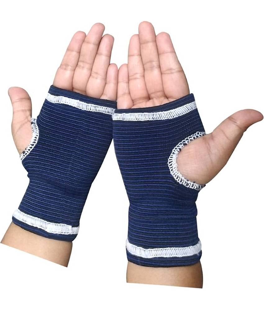 JM Blue Palm & Wrist Glove Hand Grip Support Protector Gym for Boys & Girls (Set of 1 Pair)