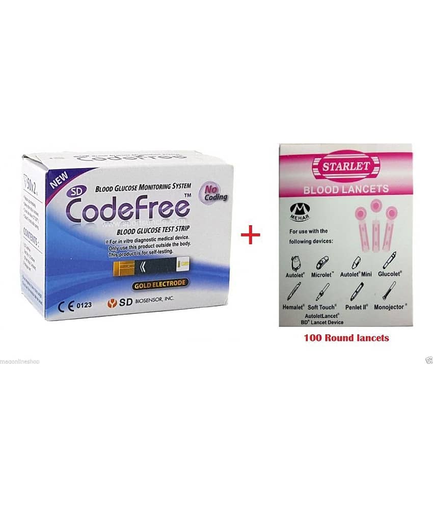Sd Codefree 100 Strips + Mehar 100 Lancets