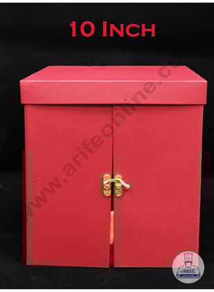 Cake Decor 10 Inch Surprise Cake Box Folding Style - Red