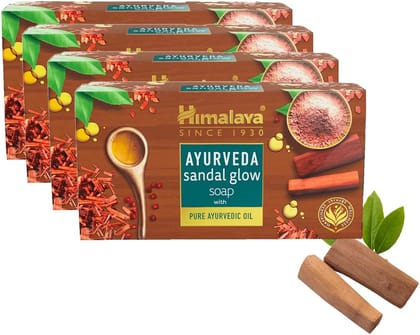 Himalaya Ayurveda Sandal Glow Soap, 75 gm (Pack of 4, 300 gm),