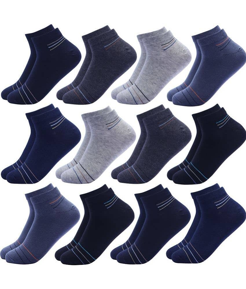 Broen - Cotton Men's Striped Multicolor Low Cut Socks ( Pack of 12 )