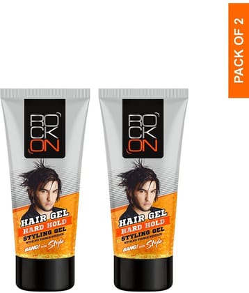 Rock On Hair Gel Strong Hard Hold Gels for Men for Wet Look & Shiny Styles 60g ( Pack of 2 )