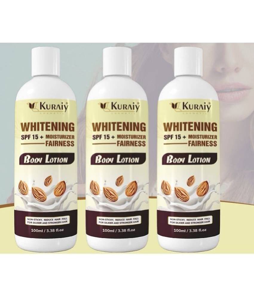 KURAIY Almond Body Lotion for Body Almond Oil & Vitamin E For Men & Women (100 ml)Pack Of 3