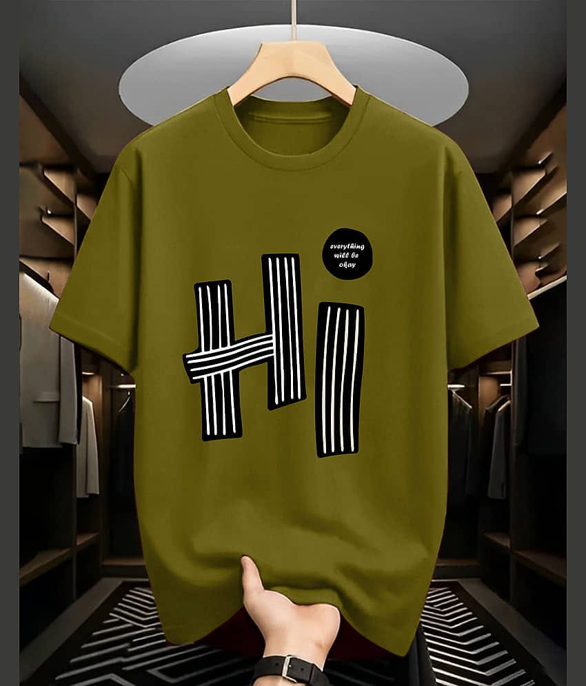 ENITOR Men Cotton Blend Oversized Fit Printed T-Shirt ( Grey )