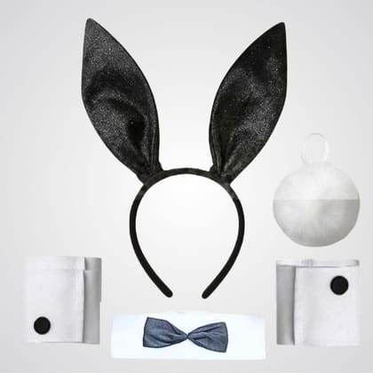 Notty Bunny Ears with Necktie & Tail Set - Set of 4