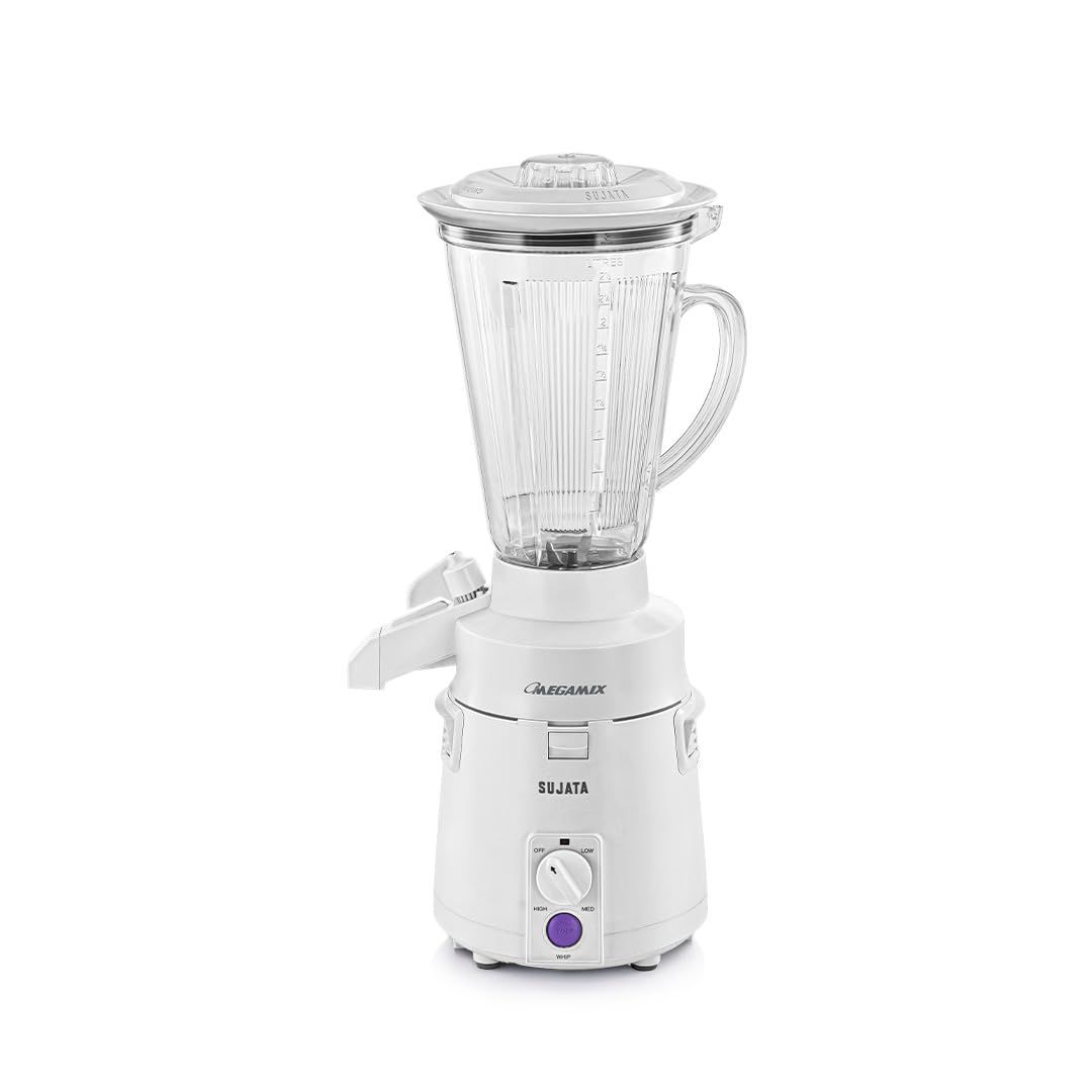 Sujata Megamix 900 Watts Mixer Blender | 22000 Rotations Per Min | 90 Minutes Continuous Running | Versatile Jar 3000 ml Sujata Megamix 900 Watts Mixer Blender | 22000 Rotations Per Min | 90 Minutes Continuous Running | Versatile Jar 3000 ml - White / La