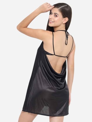 Solid Black Honeymoon Bridal Bikini Dress and Hot Babydoll Nightdress B37K