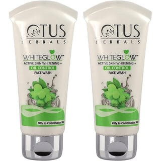 Lotus Herbals Whiteglow Active Skin Whitening  Oil Control Face Wash  With Green Tea Extract   50G ( Pack Of 2 )