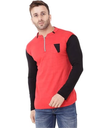 Tfurnish Cotton Blend Red Solids T-Shirt