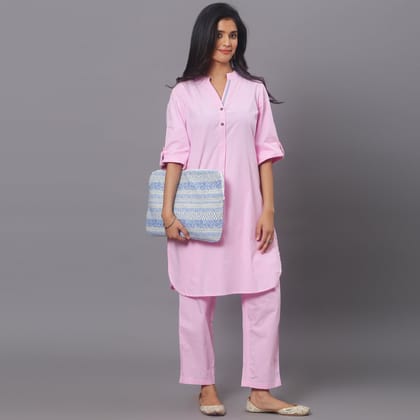Pink Cotton Co-ord set-XS