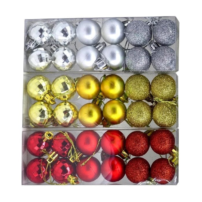 Christmas Decorative Hanging Balls, Multicolor, Pack Of 3