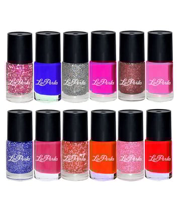 Adbeni Laperla Jari and Matt Nail Paint Pack of 12 Nails no.s