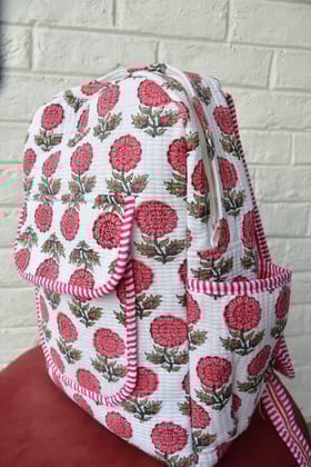 Pink Floral Buti Backpack : Durable & Eco-Friendly Pink Floral Buti Backpack : Durable & Eco-Friendly