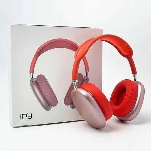 P9 Plus compatible On Ear Wireles Headphones Max Bluetooth Headset Color - Red