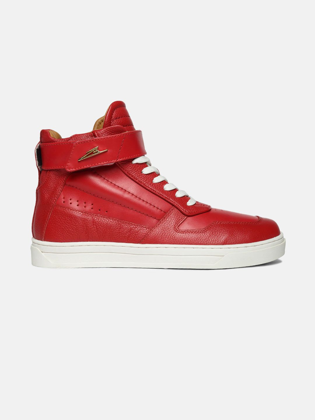 ZH I - RED - Red High-Top Leather Sneakers-6