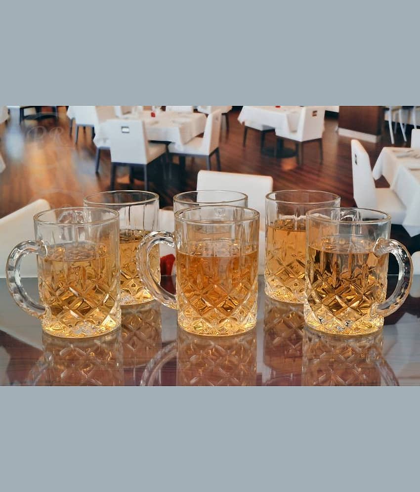 Afast Beer Mug Glasses Set,  450 ML - (Pack Of 6)