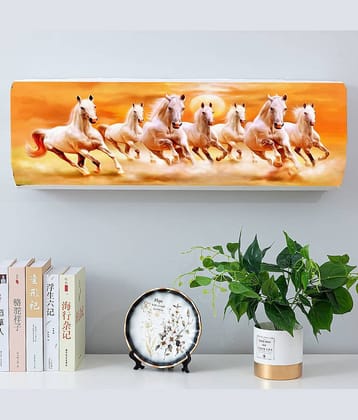 Sahaj Creation Single Poly-Cotton Orange AC Cover for 1.5 Ton Split AC