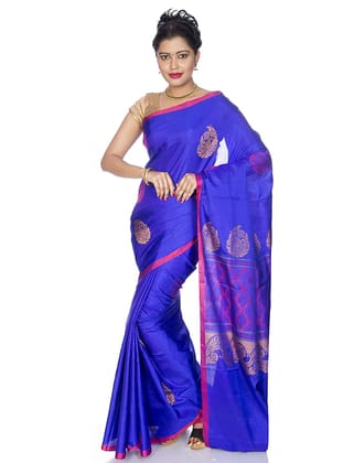 Deep Blue Kanchipuram Pure Silk Saree