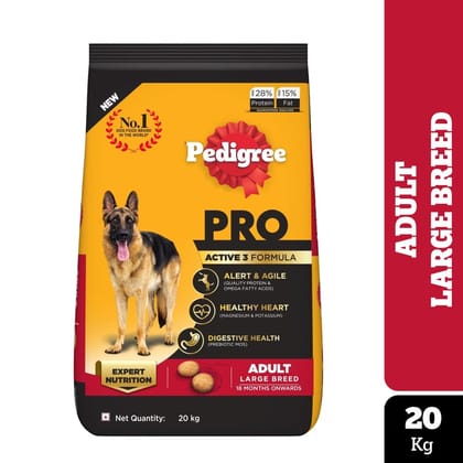 Pedigree PRO Adult (18 Months Onwards) Large Breed Dry Dog Food 20kg
