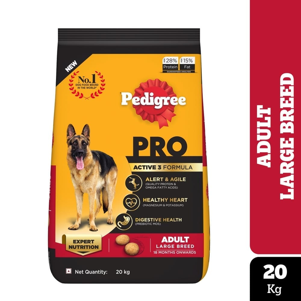Pedigree PRO Adult (18 Months Onwards) Large Breed Dry Dog Food 20kg