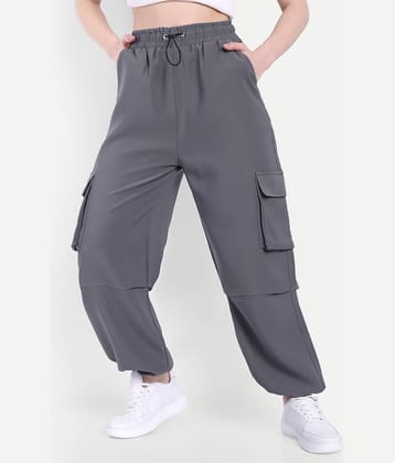 Broadstar Pack of 1 Polyester Baggy Women's Cargo Pants ( Dark Grey )