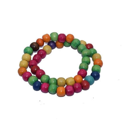 Painted Wooden Beads for Jewelry Making , BWWB-24-Per Packet of Approx 317 Pcs / 8X9 MM / Mix Color