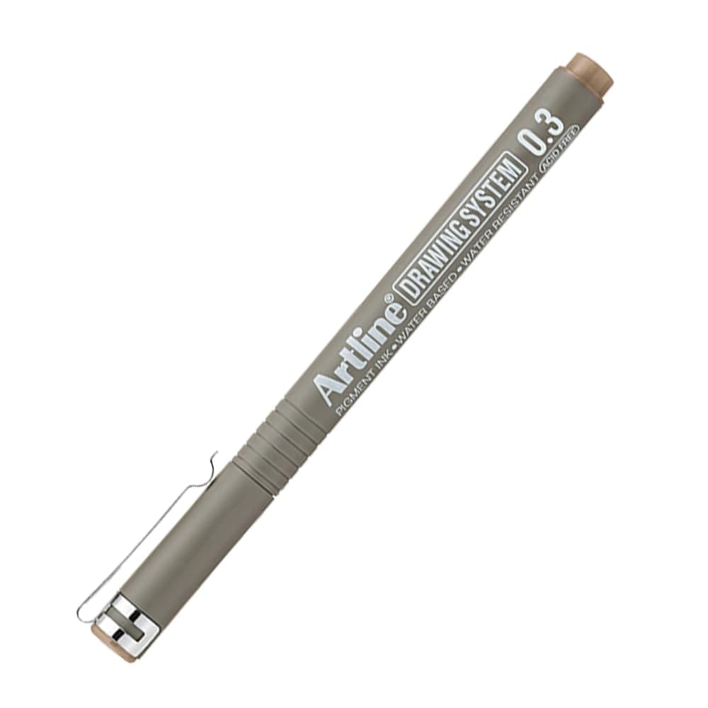 Artline Drawing System Pen 0.3 Marker Pale Brown Colour Pack of 12 | Explore Various Drawing Techniques for Artists & Designers