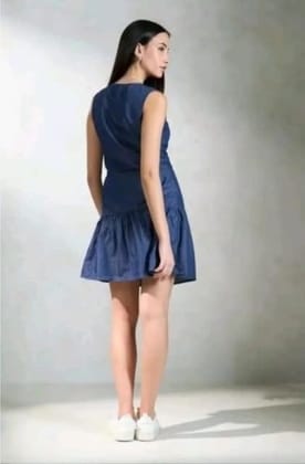 Women's Casual Denim Sleeveless Dress (Blue, XL)-PID63357 Women's Casual Denim Sleeveless Dress (Blue, XL)-PID63357
