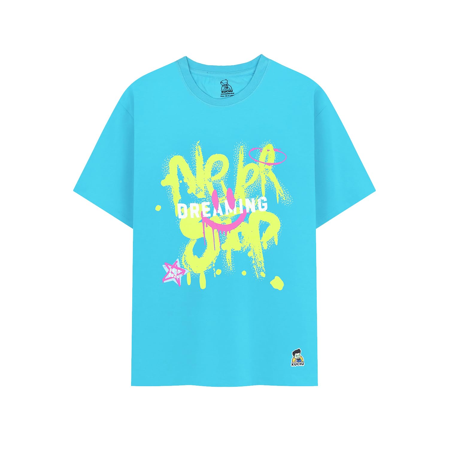KUCHU Kids’ Unisex T-Shirt “Never Stop Dreaming” Digital Print | Soft Cotton-Modal Blend | Breathable, Lightweight & Comfortable Casual Wear for Boys & Girls