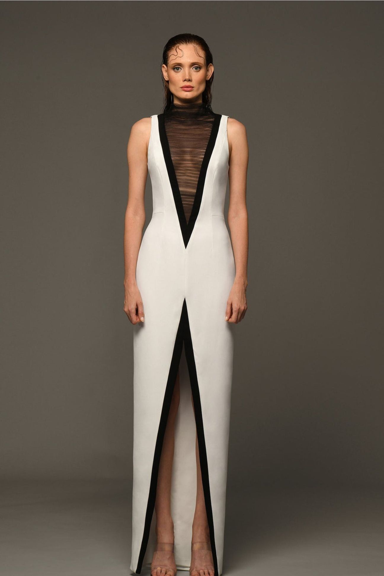 Crepe Fitted Dress-XXS