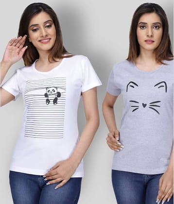 Neo Garments Women Cotton Regular Fit Round Neck T-Shirt ( Multi Color )